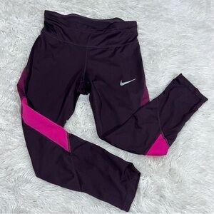 Nike Color Block Purple & Pink Crop Legging Small